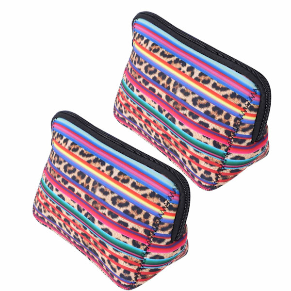 2 st Neoprene Resväska Makeup Bag Organizer, Bärbar Kosmetisk Väska Handväska