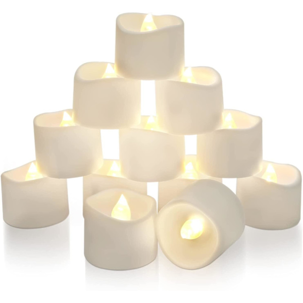 24 stk. LED-telys med timer, batteridrevne telys til bord