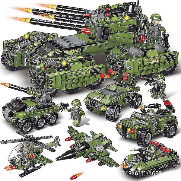Byggleksaker Set Militär Transport Tank Fordon Lekset Creative Army Toys