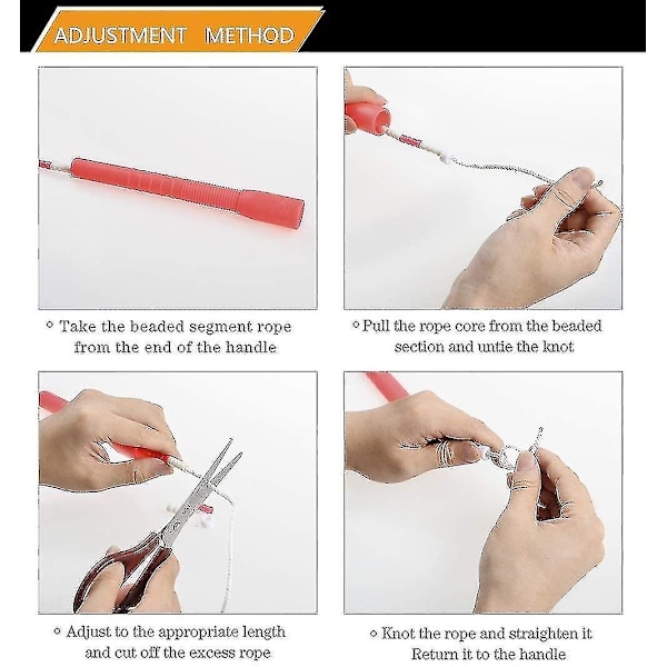 Hoppetau - Mykt perlet segment hopptau - Justerbart flokefritt fancy tau for trening Orange