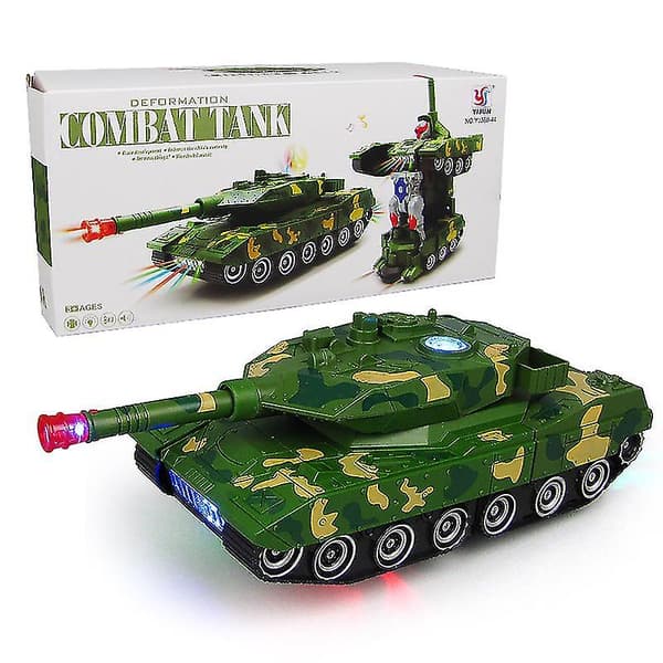 Elektrisk Universal Transformerende Tank Transformerende Bil Musikk Lys Transformerende Militær Elektrisk Leke