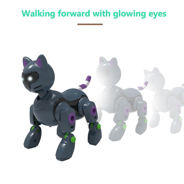 Robotkattleksak för barn Gör själv husdjursleksak Interaktiv leksak Intelligent pedagogisk barnleksak lämplig för pojkar Flickor Present Flerfärgad kattleksak