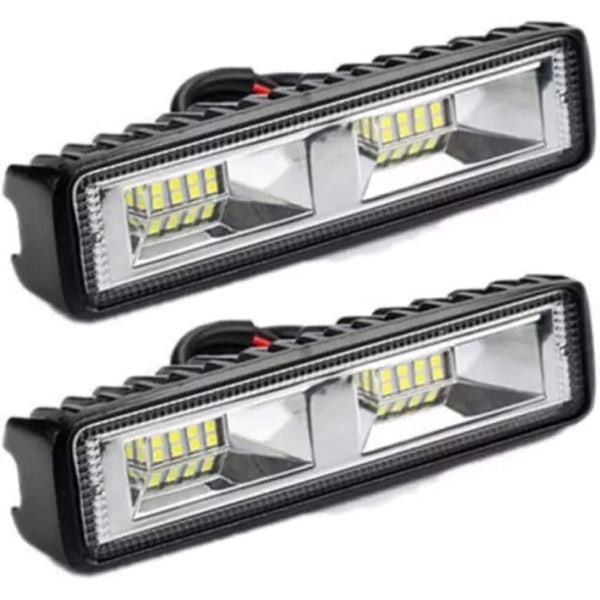 2 x 12v 24v led työvalo 16 led 48w työvalo, Ip67 vedenpitävä syvyys maastotyövalot autoihin moottoripyörien traktorikuorma-autoihin mönkijöihin (48w)