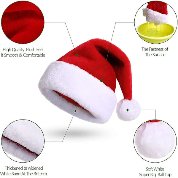 Xmas-hatt Julhatt för barn Deluxe Plysch Barn Jultomtehatt Kostym Ornament Bd