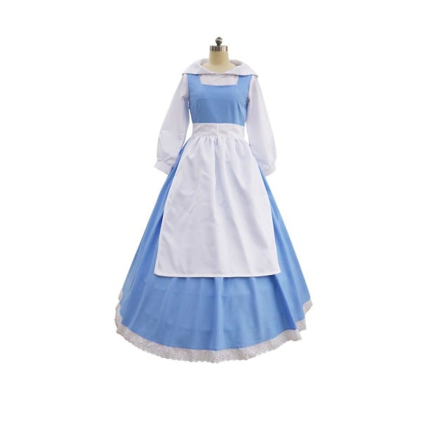 Belle kostume blå til kvinder, Beauty and the Beast Dress, voksen cosplay outfit L