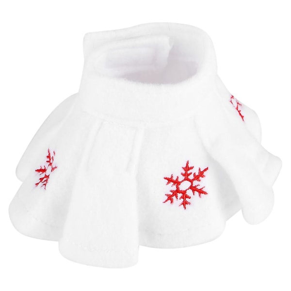 Pehmeä ihana valkoinen lumihiutalehame tytölle tonttu nukke hyllyssä joulukoristeen lahja