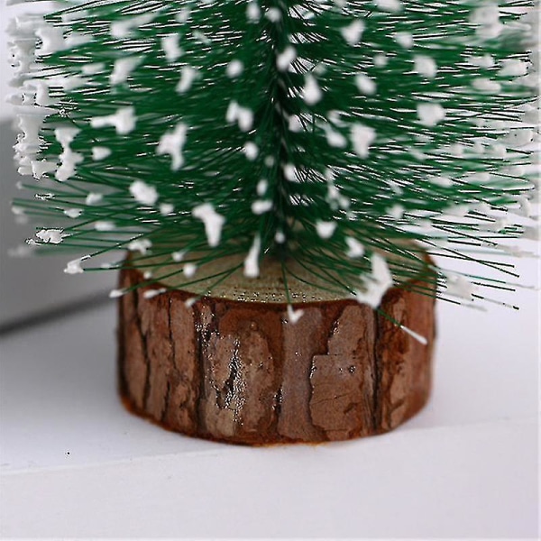 Skrivebord mini juletræ med lyse miniature fyrretræer Sisal træer med træ base juletræ sæt bordplade træer