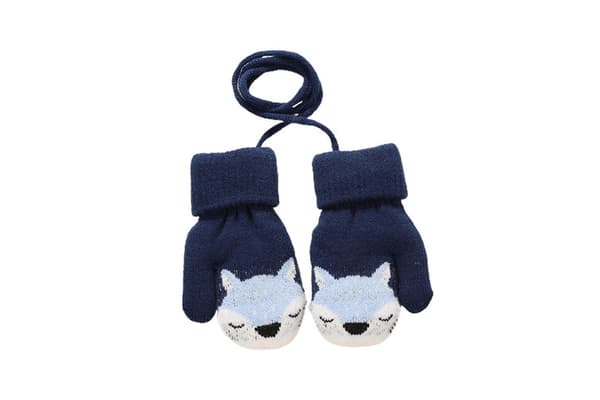 Baby Tecknad Räv Slingback Varma Stickade Vantar