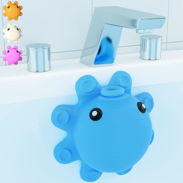 Bath Tub Overflow Drain Cover, Bathtub Drain Cover, Silicone Bathtub Overflow Cover With Suction Cup Seal Blue