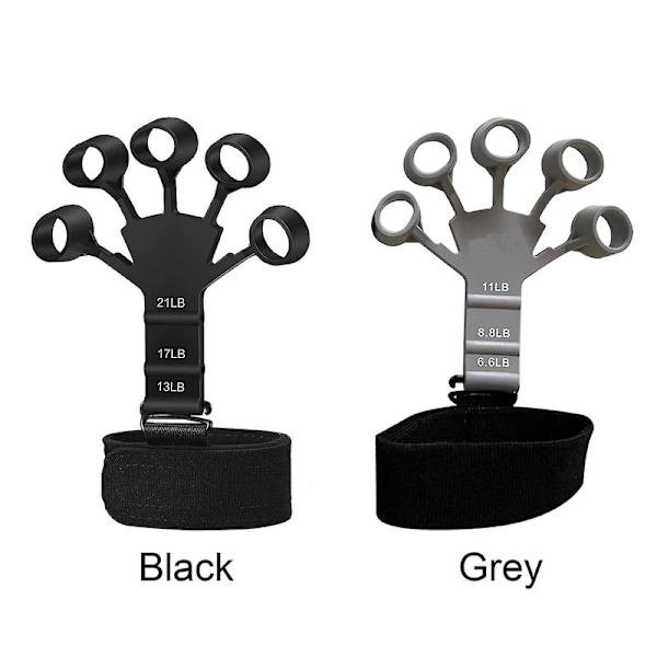 Gripster Grip Handsker Silikone Grip Styrkeforstærker - Fingerstrækker Træner - Grey