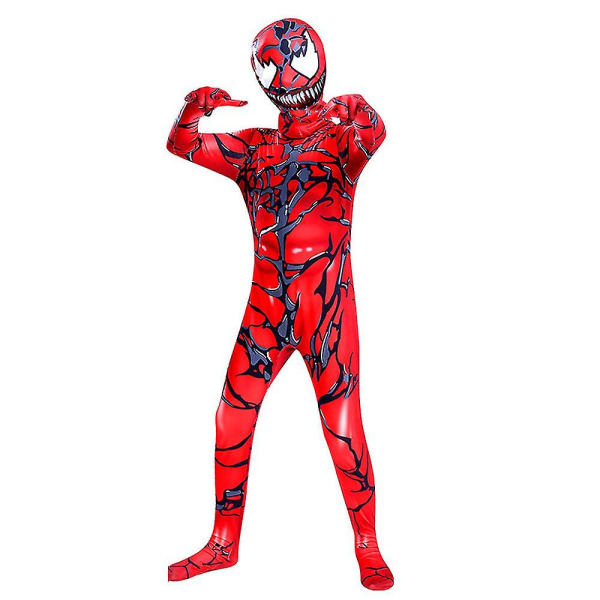 Venom Carnage Cosplay Kostyme Barn Gutter Halloween Fest Full Cover Jumpsuit Bodysuit Fancy Dress Up 7-8 Years