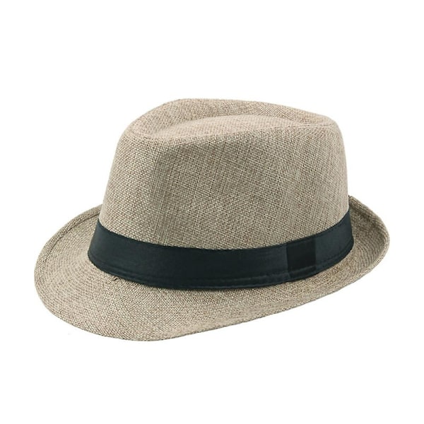 Herran Yksivärinen Lierileveä Fedora Huopahattu Panama Hattu Kippari Kesä Ranta Aurinko Light Khaki