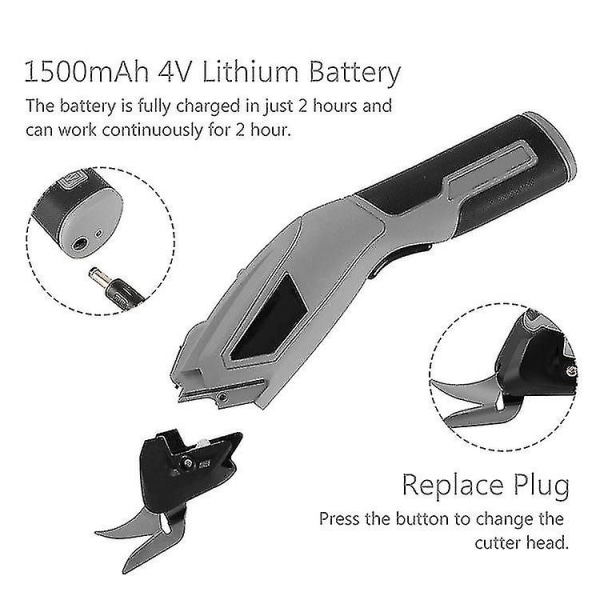 Elektrisk sax Tygklippande USB Uppladdningsbar elektrisk sax