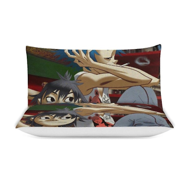 x492 Gorillaz 3-osainen vuodevaatesetti Lämmin ja mukava pehmeä pussilakanasetti, jossa 1 pussilakana ja 2 tyynyliinaa makuuhuoneeseen b492 135x200cm 53x78in