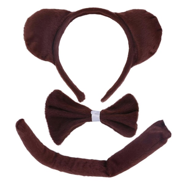 Child Adult Animal Costume Sets Round Monkey Ears Headband Bow Ties Long Tail Ha