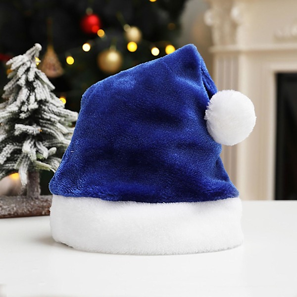 Plush Julehat Blød Behagelig Vibrerende Farve Julehat Festival Dekoration Black