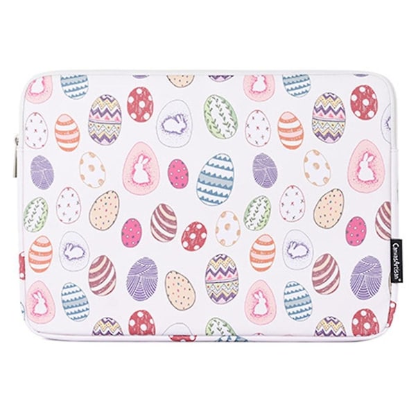 CANVASARTISAN G52-T0121 2-in-1 kannettavan tietokoneen laukku 12 tuuman pääsiäispupun ja munien kuviolla, mukana pieni laukku