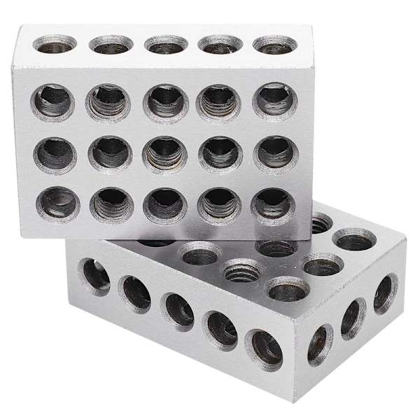 123 Block 1 2 3 Block Metrisk Krom Stål Silver 1 Par 1‑2‑3 Block 23 Hål Matchade 0,0002In Maskinist 123 Jigg Ultra Precision Industriell Tillförsel