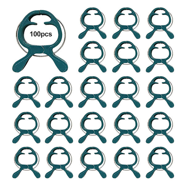 100-pack växtstöd clips för tomater, gurkor och vinväxter - Hållbara, vattentäta och justerbara - Perfekt för trädgårdsskötsel-hao Green 5cm