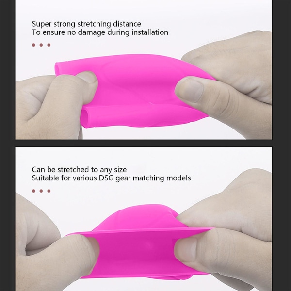 Biltillbehör Cover, Elastiskt silikon Cover, Universal Antl-slip Autoknopp Gear Stick Protecto Hot Pink