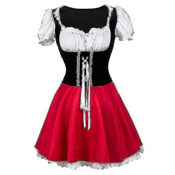 Xs-6xl Deluxe Voksen Lille Rød Hætte Kostume Med Kappe Kvinder Forklædning Halloween Fest Prinsesse Udklædning-1 M-Red Riding Hood