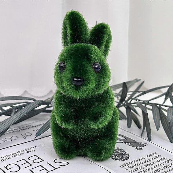 Påskharedekorationer, simulerad 3D-mosskanindekoration L1N6 Green 1pcs