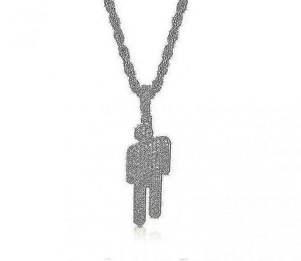 Billie Eilish Dam Halsband Silverhänge, berlocker