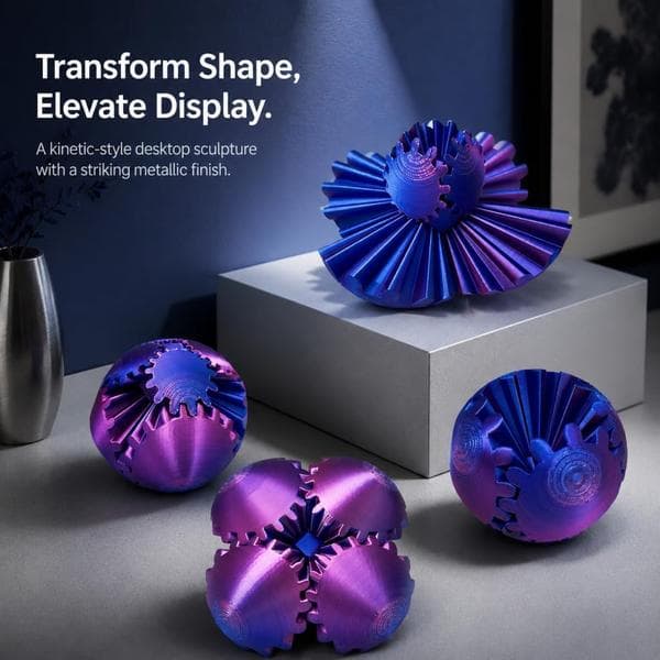 Kugelkula 3D-printed cube toy, rotating ball cube desk gyroscope, unique and fun birthday gift, cool 3D printed things
