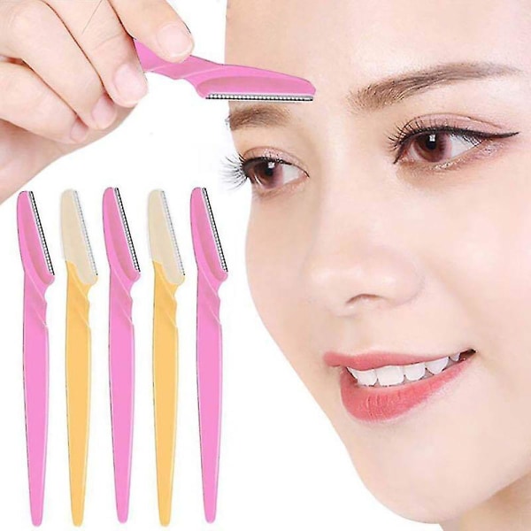 3/10stk Øyenbrynsbarberhøvel Øyenbrynsstrimmer Kvinner Ansiktsbarber Hårfjerner Øyenbrynsbarberblad For Kosmetisk Skjønnhets Sminkeverktøy 10pcs Mix Color