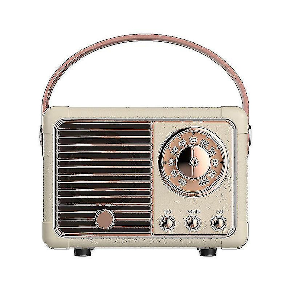 Bärbar musikspelare Mini Retro Uppladdningsbar Högtalare Radio Utomhus Resor White