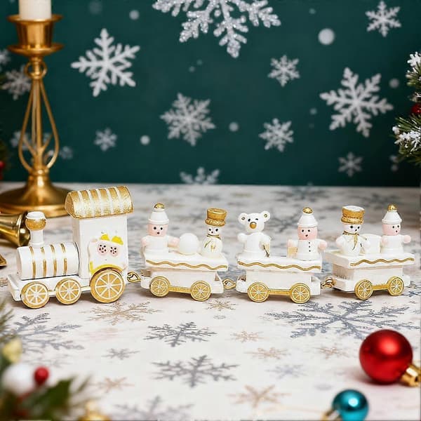 Mini togsæt til julefrokost jule H tog OT ornamenter P7J6 white 1set