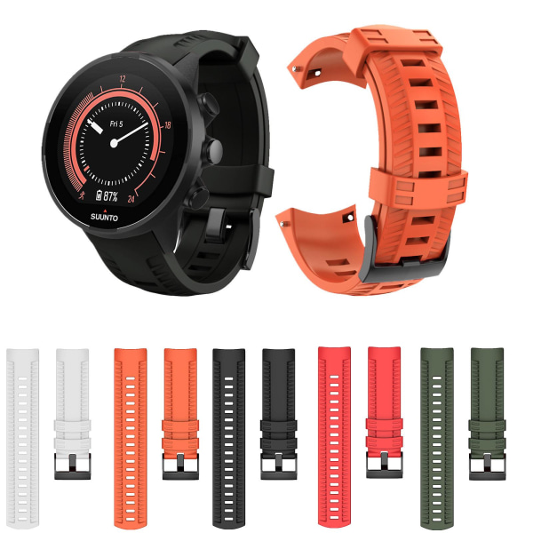 Sports Silikone Udskiftningsarmbåndsrem til Suunto- 9/7 Baro Smart Watch Black