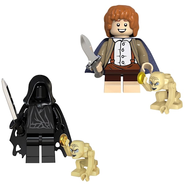 8 st The Lord of the Rings Medeltida Minifigurer Leksaksuppsättningar 1,77 tum Ringwraith Häxkung Goblin Byggstenar Actionfigurer med Vapen