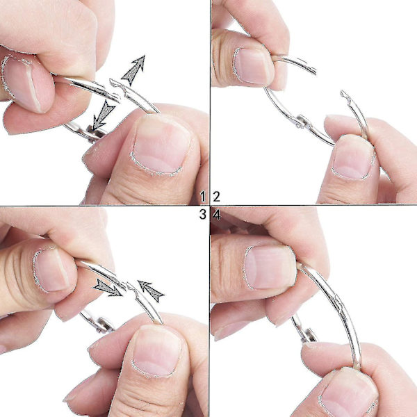 50 st Bindemedel Ringar 1,25 Tum, Elpläterade Stålringar, Lösblad Bindemedel Ringar, Nyckelringar, Metallringar För Index S.