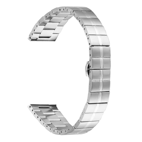 For Garmin Approach S40 / Forerunner 158 Remm med linjedesign i rustfritt stål - erstatningsarmbånd Silver