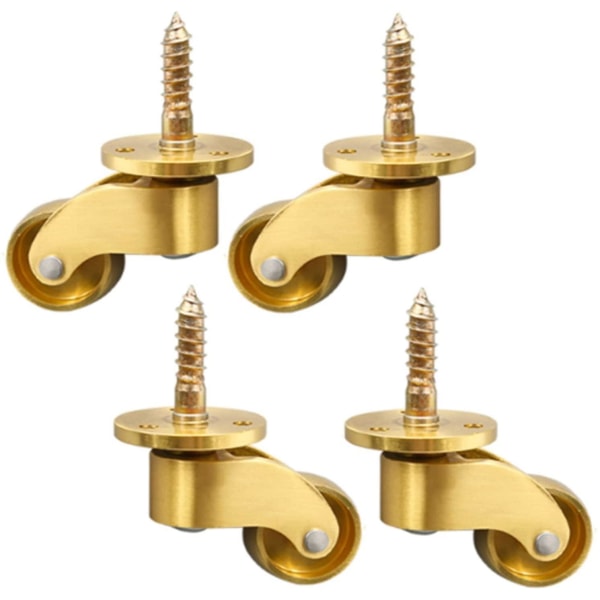 Set med 4 solide messing universelle hjul 360swivel møbelhjul møbelhjul 25*60mm(diameter * høyde)