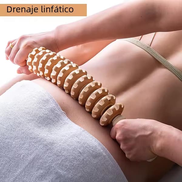Træterapi massageværktøj med 12 ruller