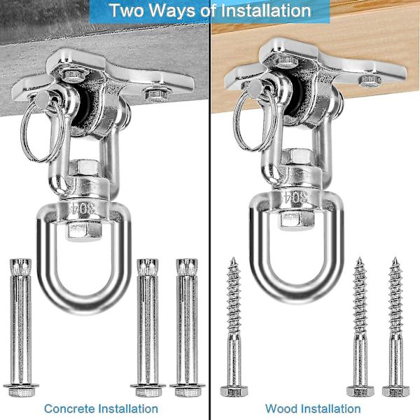 Takkrok Hängande Stol 360 Swivel Hook, Rostfritt Stål Yttre Stöd Upp Till 500kg För Takmontering Hängande Stol Hängmatta Yogaboxningssäck