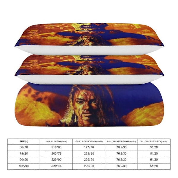 x393 Terrifier 3-delt sengesett Varmt og komfortabelt mykt dynetrekk sengesett med 1 dynetrekk og 2 putetrekk for soverom b393 135x200cm 53x78in
