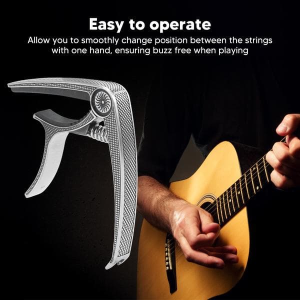 6-strängad akustisk gitarr Capo Höghållfast metall Universal Elgitarr Performance Silver
