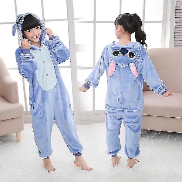 Disney Lilo & Stitch En-delad Pyjamas Barn Plysch Newway Onesies Vinter Varma Kläder Julgåva_Newway 1 140CM(11-12T)