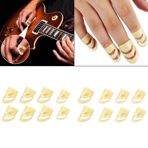 8st Alaska Guitar Picks Justerbara Finger Picks Medium och Large Alaska Picks Yellow 2L  6M