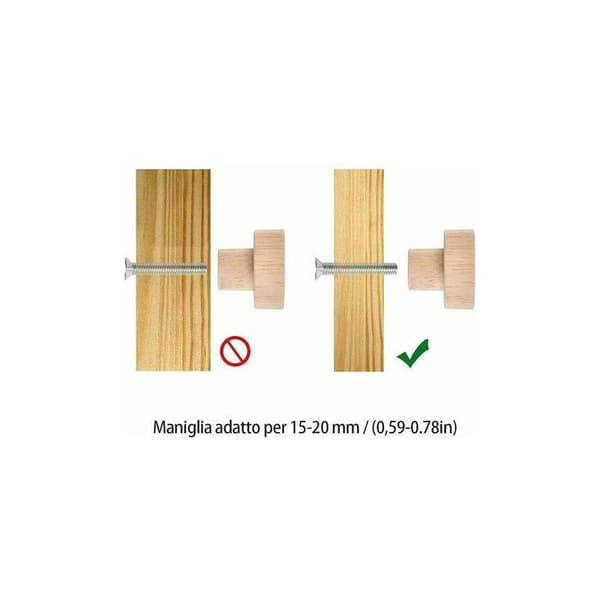 Træknopper, 20 stk., runde naturlige træknopper, 3,8 cm diameter, velegnet til skabsskuffer skabe