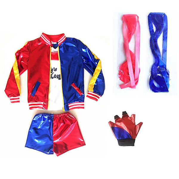 6 stk Harley Quin Cosplay Kostyme Halloween Cosplay Dress For Voksne Og Barn Adult-S