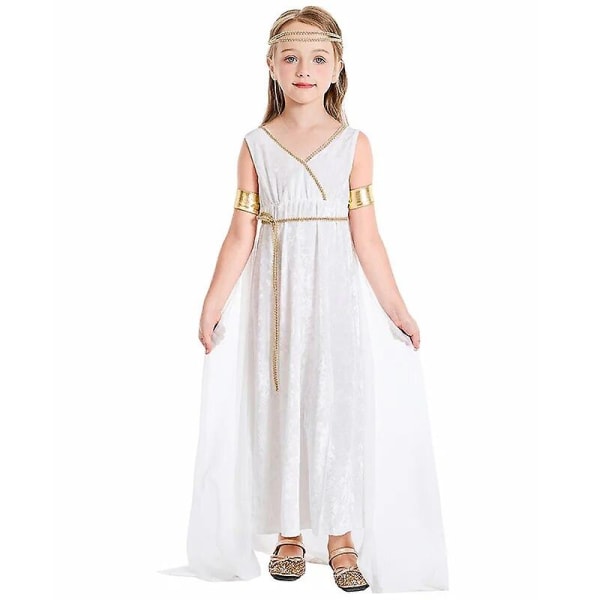 Född vackert barn Barn atensk grekisk gudinna Kostym Toga klänning för flickor 4-6 år 8-10 år 10-12 år L (10-12T)