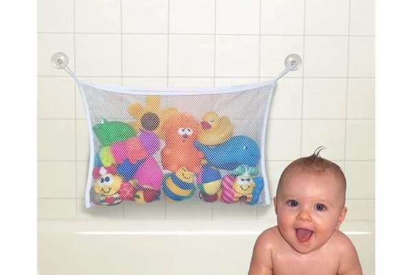 Hvit baderomshylle for babyer og barn