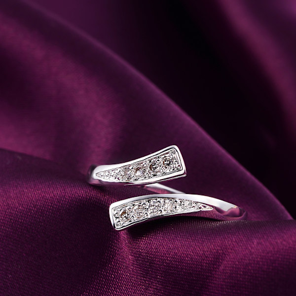 925 Sterling Sølv Flettet Zirkon Ring, Fashion Smykker, Charme Talla única