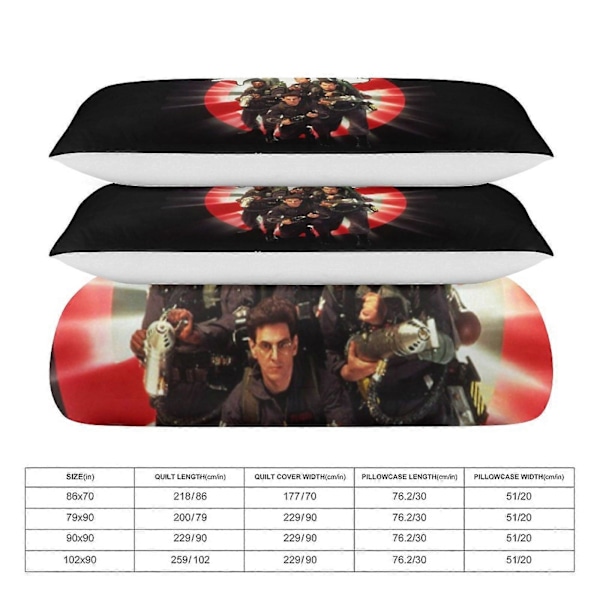 x299 Ghostbusters Dynetrekk Mikrofiber Sengesett 3D-Printet Lettvekt 3-Dels Dynesett, 1 Dynetrekk Og 2 Putetrekk for Barn Gutt 240x260cm 94x102in