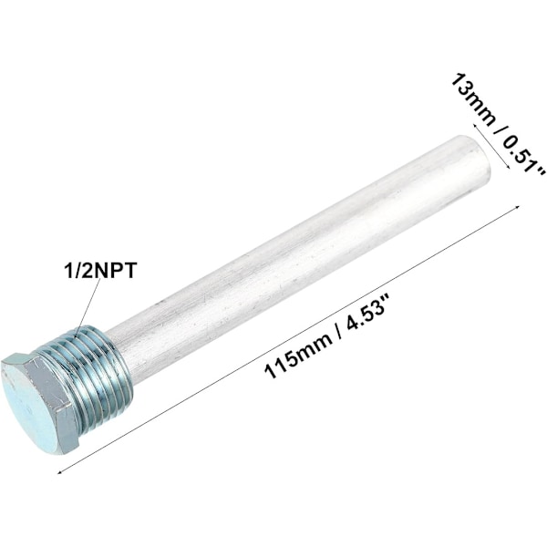 1 st Husbil varmvattenberedare magnesiumlegering anodstav 1/2\" NPT silver
