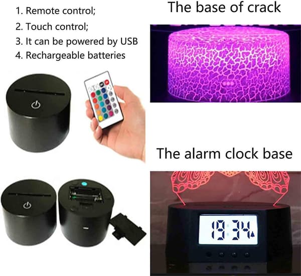 JUSCH FNAF 3D Illusion Night Light LED Anime Lamp Colorful Remote
